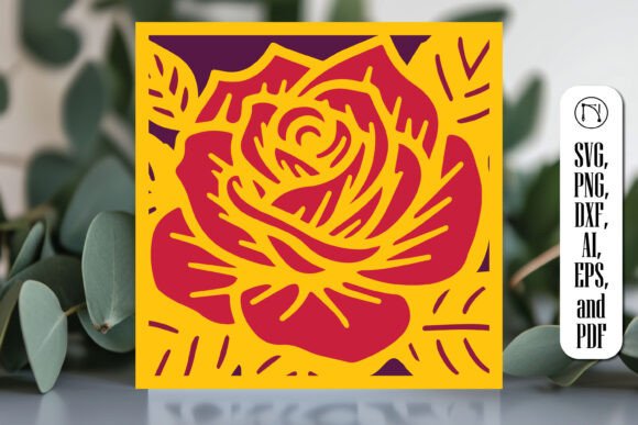3D Rose Paper Cut SVG Cut File for Laser Cutting