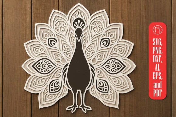 3D SVG Peacock Design for Animal-Inspired Projects