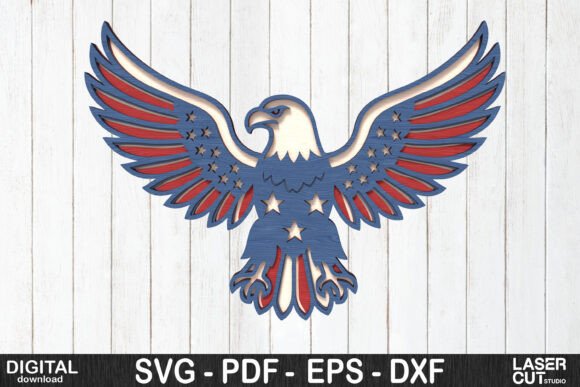 American Eagle Layered SVG for Laser Cutting