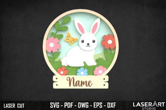 Bunny Name Sign - Layered SVG for Kids