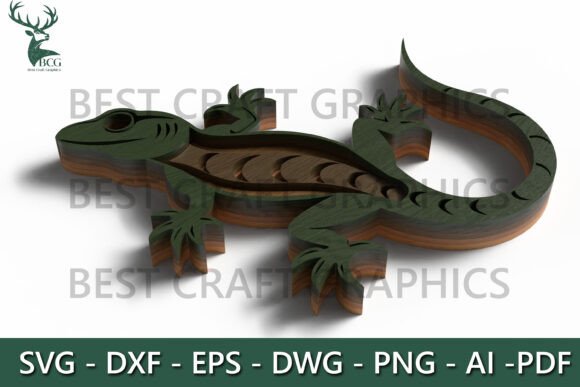 Chameleon Svg, Lizard Layered Svg, Repti