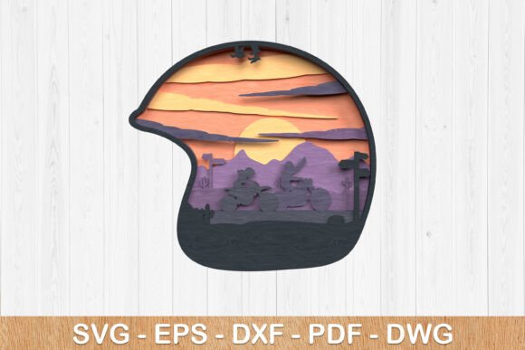 Couple Biker Helmet Layered SVG