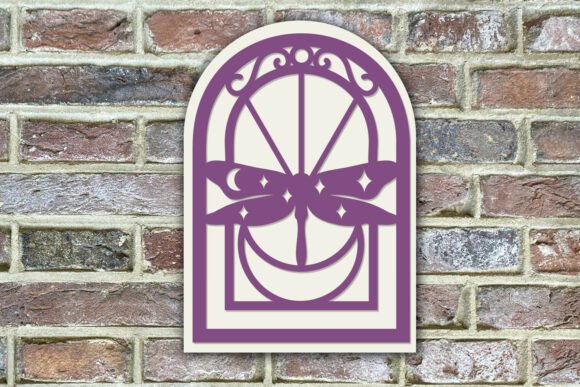 Dragonfly Moon Layered SVG Ornament