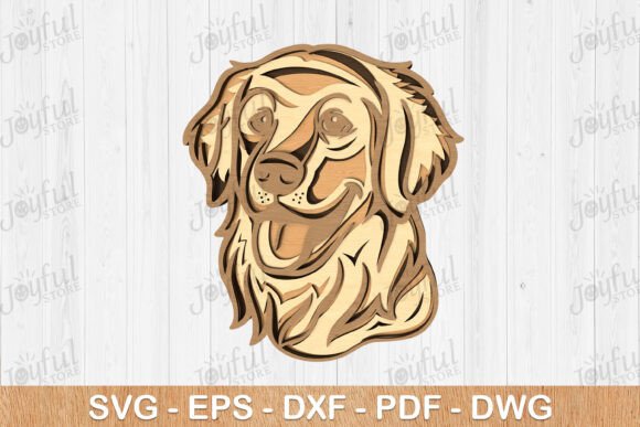 Golden Retriever Layered SVG Laser Cut