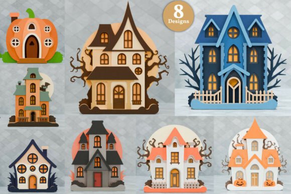 Halloween House SVG Laser Craft BUNDLE