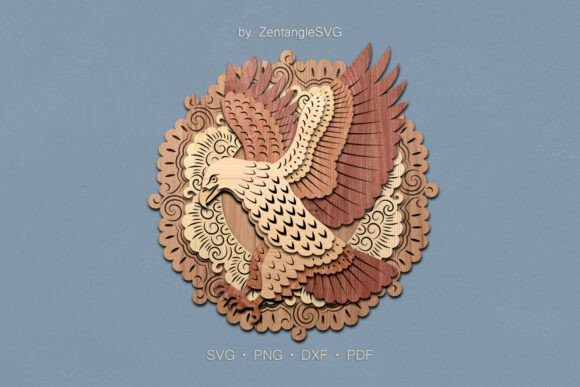 Mandala Eagle 3D SVG Laser Cut Sign