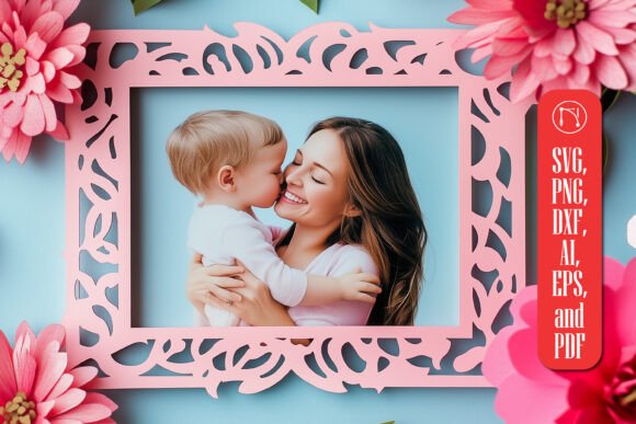 Mother's Day Photo Frame SVG for Laser Cutting