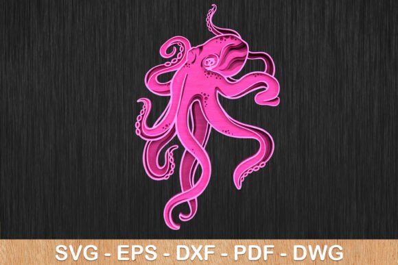 Octopus 3D Layered Laser Cut for Wall Decor
