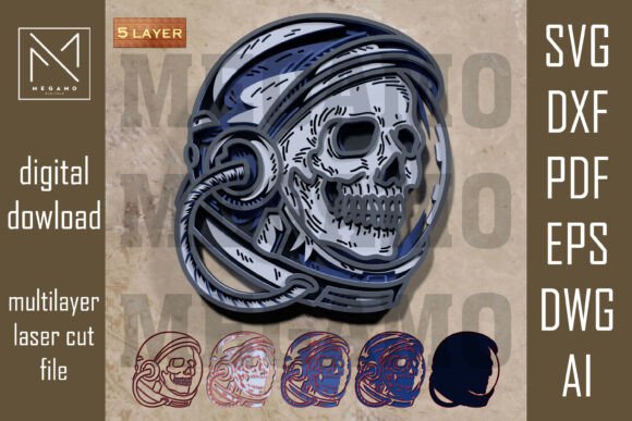 Skull Astronaut Layered SVG Review