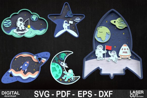 Space Adventure Layered SVG Bundle