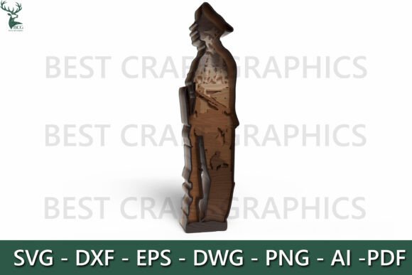 Standing Soldier Laser Cut SVG for Wall Decor