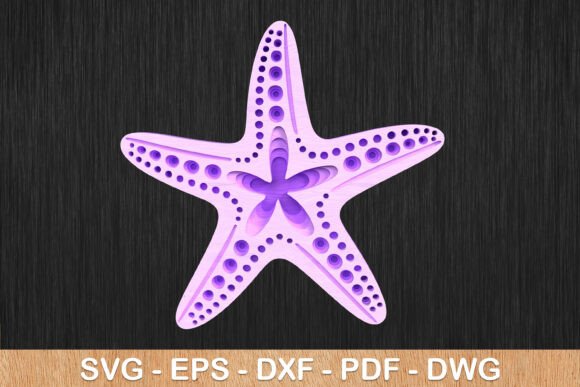 Starfish 3D Layered Laser Cut for Wall Decor