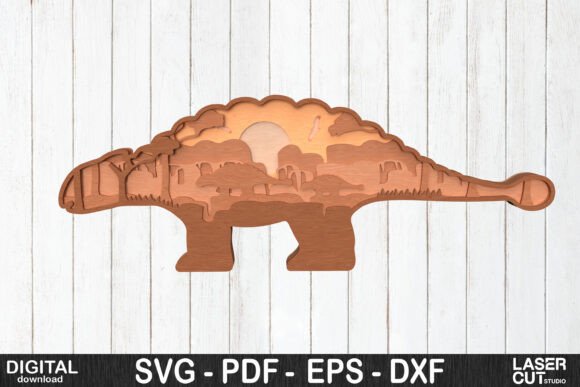 Stegosaurus 3D Layered SVG File